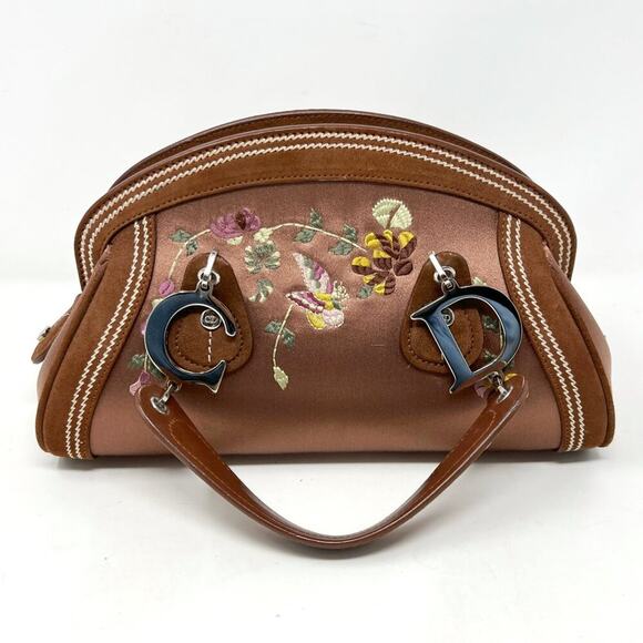 Rare Dior 2005 Galliano Embroidered Satin Floral Bag Limited Edition - Picture 4 of 10